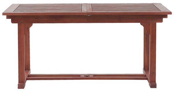 Rozkládací zahradní jídelní stůl TOSCANA 160/220 cm 90 cm Akáciové dřevo Tmavě hnědá