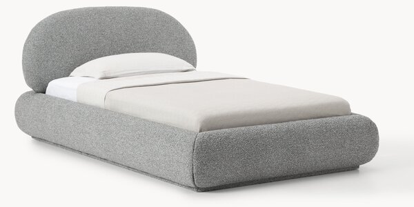 Čalouněná jednolůžková bouclé postel's úložným prostorem Alba