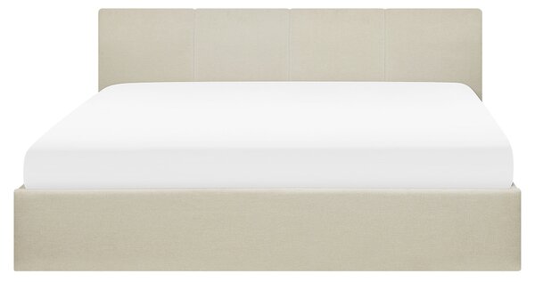 Postel s úložným prostorem Tkanina ORBEY 160 x 200 cm Světle béžová