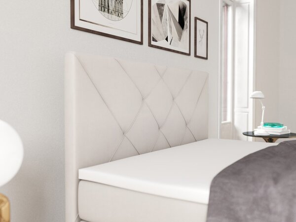 Boxspring postel 140 cm Darro (bílá) (s úložným prostorem)