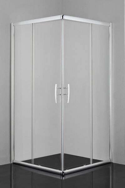 SPRCHOVÝ KOUT, barvy chromu, 90/200/90 cm - Koupelnové série, Online Only