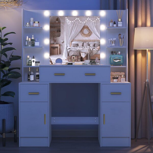 Kosmetický stolek Kaptafel – Bílá barva – 110 cm – Moderní design – Nábytek do ložnice