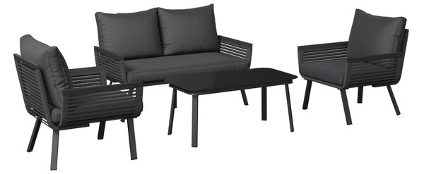 TERASOVÁ SEDACÍ SOUPRAVA 4dílné, kov, sklo, textil Ambia Garden - Online Only zahradní nábytek, Online Only