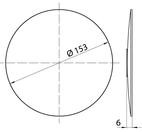 Kulatý samolepicí zrcadlo - Ø 153 mm - 5x zvětšení - Chromová