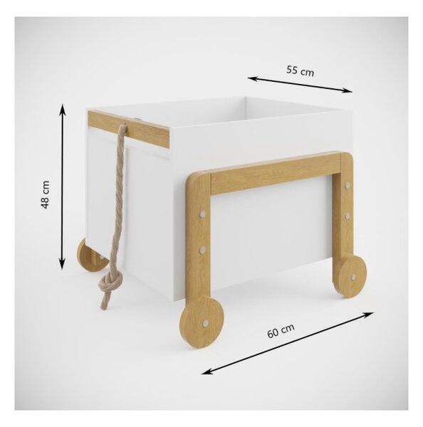 Kocot kids Dětský úložný box Victor 60 cm bílý