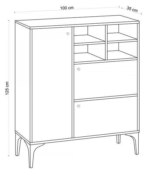 Hanah Home Komoda Freya 100 cm hnědá