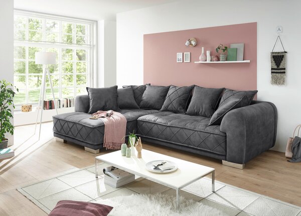 ROHOVÁ SEDAČKA, textil, kompozitní dřevo, antracitová MID.YOU - Sedací soupravy, Online Only