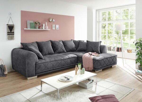ROHOVÁ SEDAČKA, textil, kompozitní dřevo, antracitová MID.YOU - Sedací soupravy, Online Only