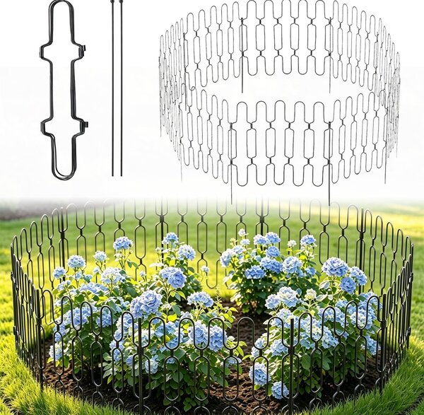 Skládací zahradní plot pro venkovní použití, výška 40 cm, 10 panelů