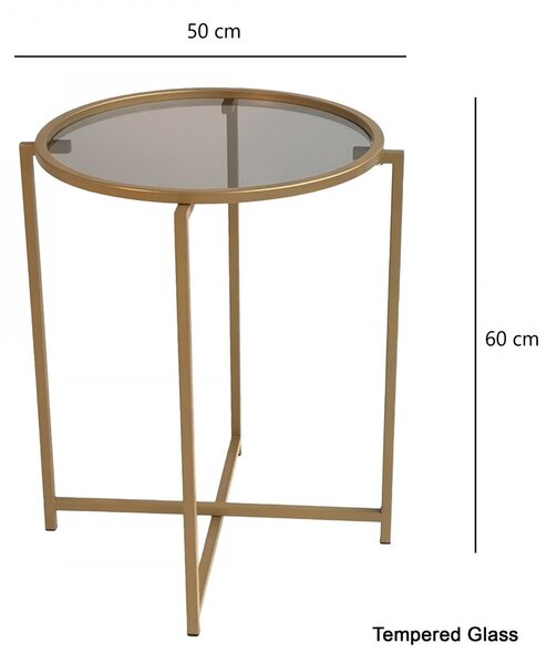 Hanah Home Odkládací stolek Hanah 50 cm zlatý