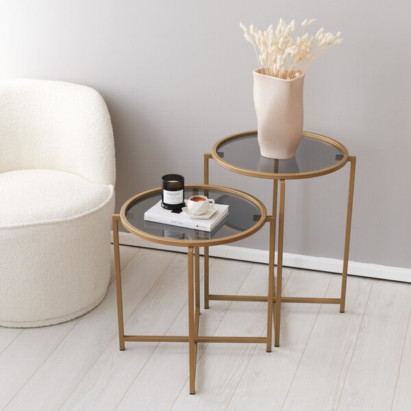 Hanah Home Odkládací stolek Hanah 50 cm zlatý