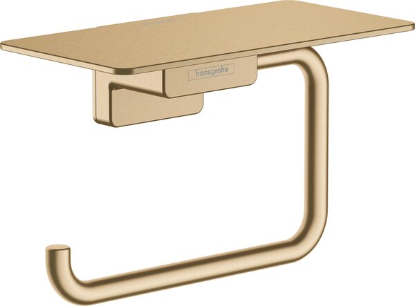 Hansgrohe AddStoris Q - Držák na toaletní papír s poličkou, kartáčovaný bronz 41772140