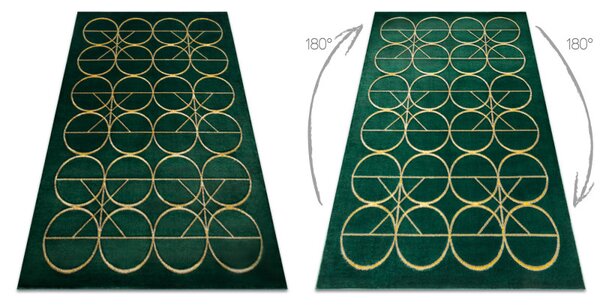 Dywany Łuszczów, Kusový koberec Emerald 1010 green and gold, 80x150, zelená, kancelář