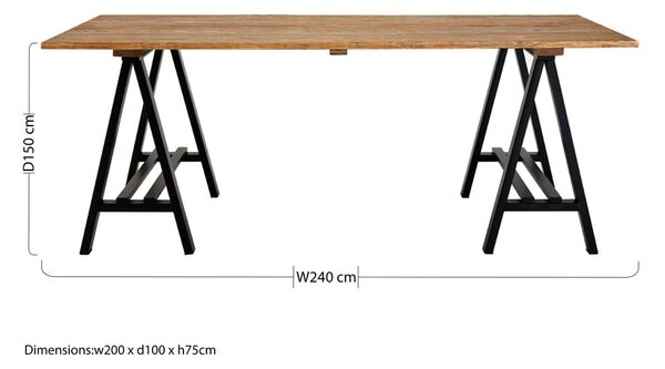 Jídelní stůl z borovicového dřeva 100x200 cm Hampstead – Premier Housewares