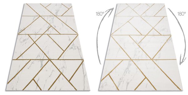 Dywany Łuszczów, Kusový koberec Emerald geometric 1012 cream and gold, 120x170, bílá, kancelář