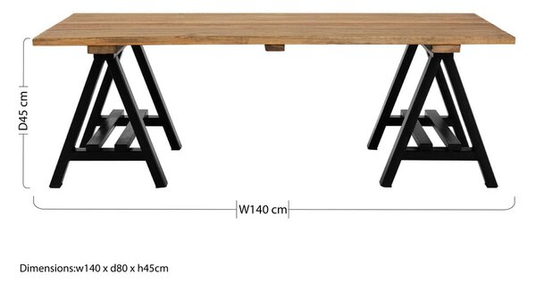 Konferenční stolek s deskou z borovicového dřeva v přírodní barvě 80x140 cm Hampstead – Premier Housewares
