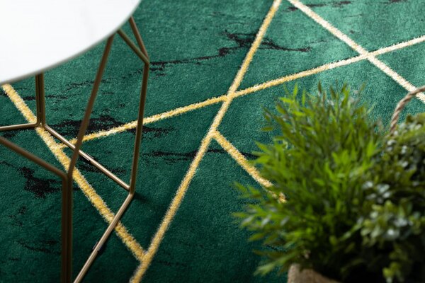 Dywany Łuszczów, Kusový koberec Emerald geometric 1012 green and gold, 80x150, zelená, chodba / předsíň