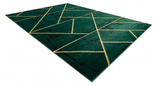 Dywany Łuszczów, Kusový koberec Emerald geometric 1012 green and gold, 80x150, zelená, chodba / předsíň