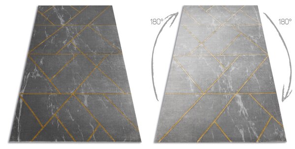 Dywany Łuszczów, Kusový koberec Emerald geometric 1012 grey and gold, 120x170, šedá, chodba / předsíň