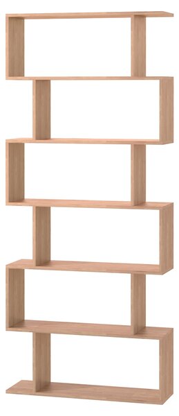 HOMCOM Moderní dřevěná knihovna se 6 policemi Přírodní dřevo 80 x 23 x 192 cm | Aosom