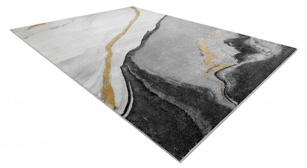 Dywany Łuszczów, Kusový koberec Emerald 1017 black and gold, 80x150, černobílá, kancelář