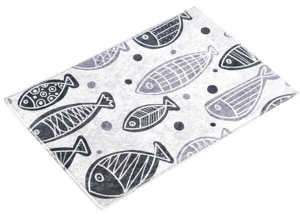 ASIR Koupelnová předložka FISH černobílé ryby