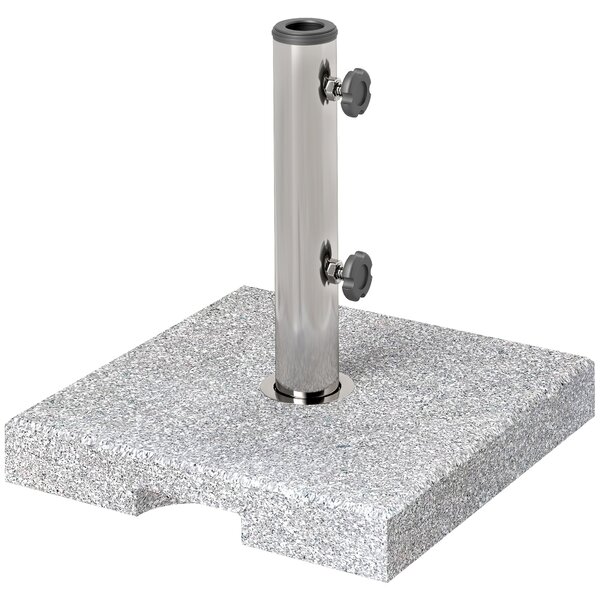 Outsunny Granitový stojan na slunečník 21 kg, čtvercový držák, závaží na slunečník, stojan pro slunečníky s průměrem tyče 32/38/48 mm, vhodný na balko