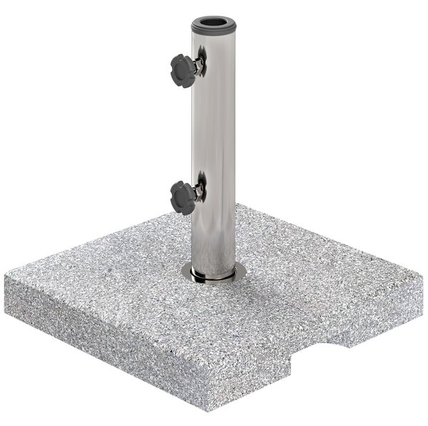 Outsunny Granitový stojan na slunečník 21 kg, čtvercový držák, závaží na slunečník, stojan pro slunečníky s průměrem tyče 32/38/48 mm, vhodný na balko