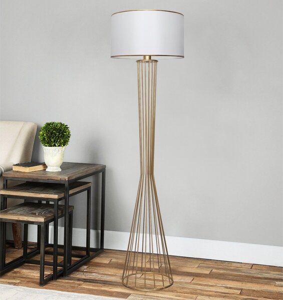 Opviq Stojací lampa AYD XII 155 cm bílá/zlatá