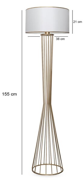 Opviq Stojací lampa AYD XII 155 cm bílá/zlatá