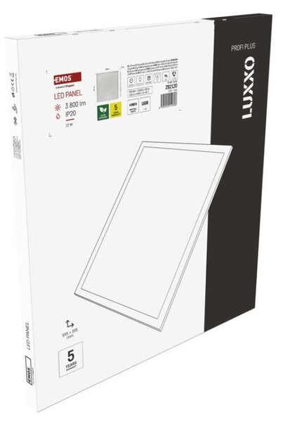 EMOS Lighting LED panel LUXXO backlit 60×60, čtvercový vestavný bílý, 22W neutr. b. UGR