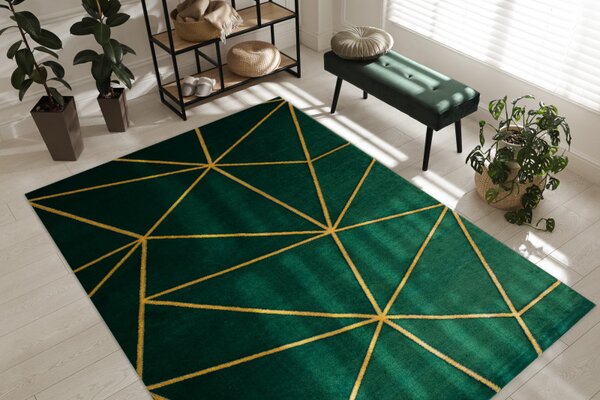 Dywany Łuszczów, AKCE: 160x220 cm Kusový koberec Emerald 1013 green and gold, zelená, chodba / předsíň