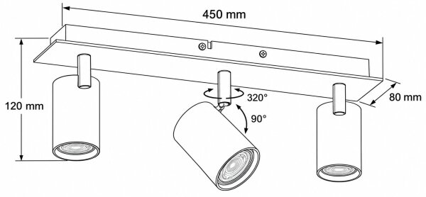 Kanlux 90782 - Bodové svítidlo EVALO 3xGU10/10W/230V béžová/zlatá