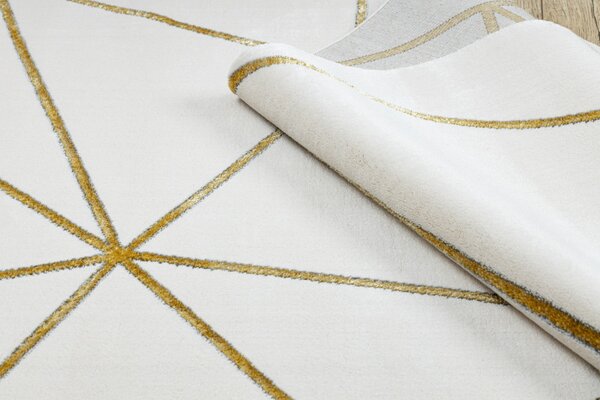 Dywany Łuszczów, Kusový koberec Emerald 1013 cream and gold, 80x150, bílá, kancelář