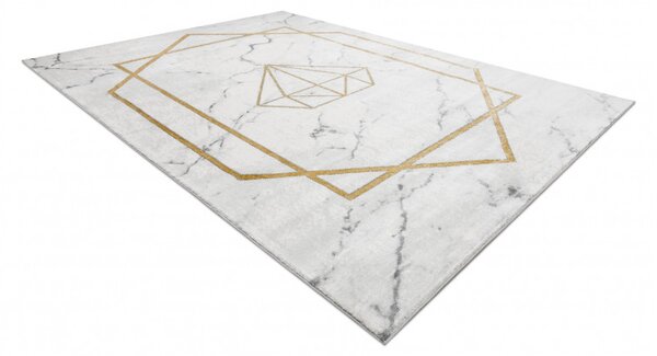 Dywany Łuszczów, Kusový koberec Emerald diamant 1019 cream and gold, 80x150, bílá, kancelář