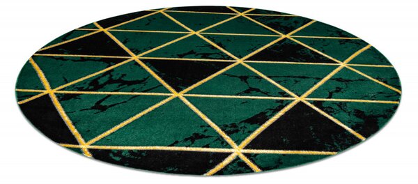Dywany Łuszczów, Kusový koberec Emerald 1020 green and gold kruh, 120x120 (průměr) kruh, zelená, ložnice