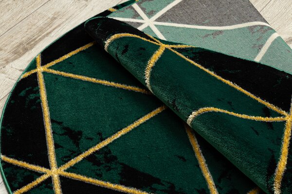 Dywany Łuszczów, Kusový koberec Emerald 1020 green and gold kruh, 120x120 (průměr) kruh, zelená, ložnice
