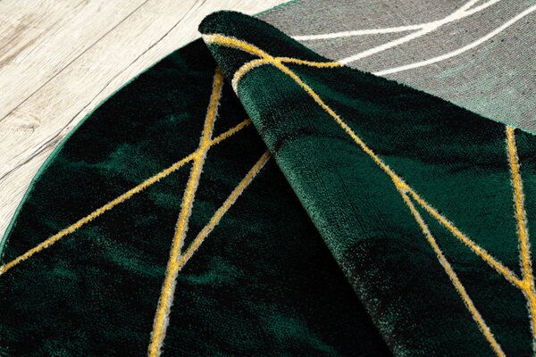 Dywany Łuszczów, Kusový koberec Emerald 1022 green and gold kruh, 120x120 (průměr) kruh, zelená, ložnice