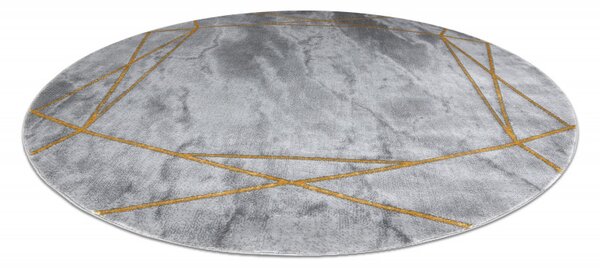 Dywany Łuszczów, Kusový koberec Emerald 1022 grey and gold kruh, 120x120 (průměr) kruh, šedá, chodba / předsíň