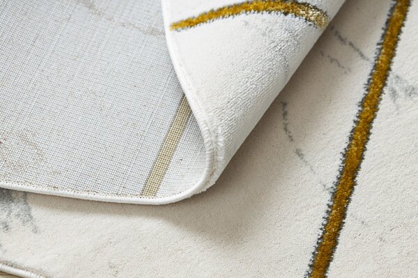 Dywany Łuszczów, Kusový koberec Emerald geometric 1012 cream and gold kruh, 120x120 (průměr) kruh, bílá, ložnice