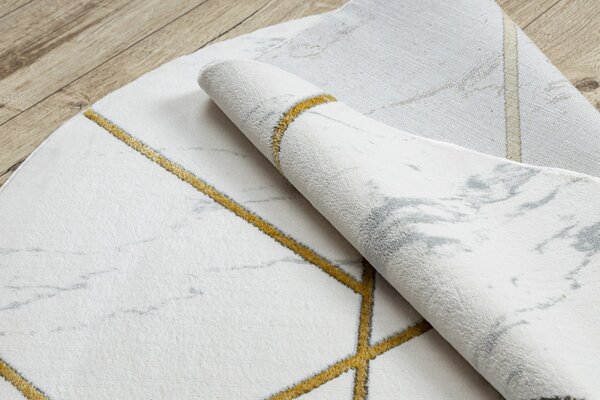 Dywany Łuszczów, Kusový koberec Emerald geometric 1012 cream and gold kruh, 120x120 (průměr) kruh, bílá, ložnice