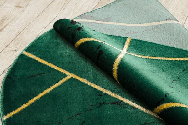 Dywany Łuszczów, Kusový koberec Emerald geometric 1012 green and gold kruh, 120x120 (průměr) kruh, zelená, chodba / předsíň