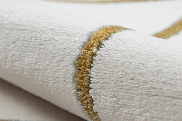 Dywany Łuszczów, Kusový koberec Emerald 1013 cream and gold kruh, 120x120 (průměr) kruh, bílá, ložnice