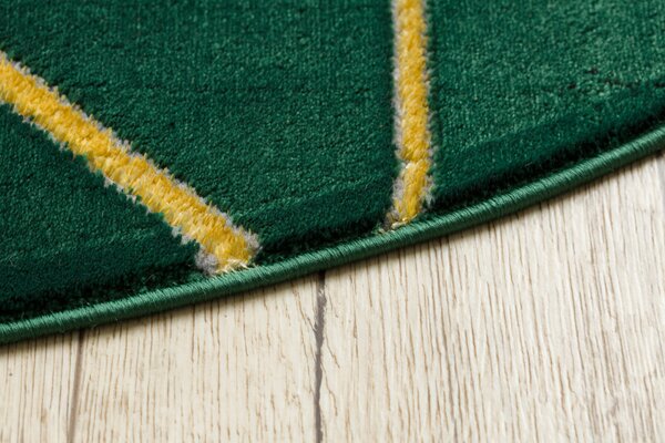 Dywany Łuszczów, Kusový koberec Emerald geometric 1012 green and gold kruh, 120x120 (průměr) kruh, zelená, chodba / předsíň