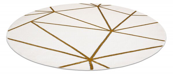 Dywany Łuszczów, Kusový koberec Emerald 1013 cream and gold kruh, 120x120 (průměr) kruh, bílá, ložnice