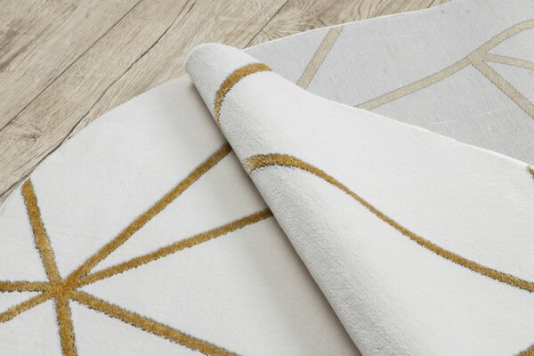 Dywany Łuszczów, Kusový koberec Emerald 1013 cream and gold kruh, 120x120 (průměr) kruh, bílá, ložnice