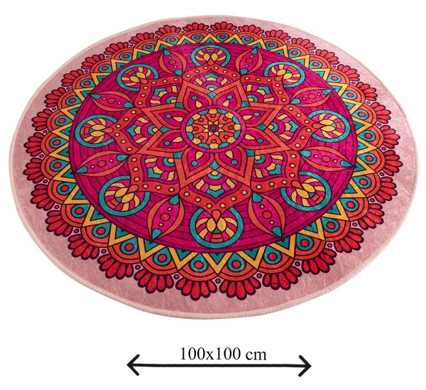 ASIR Koupelnová předložka LATCH COLOURFUL červená mandala