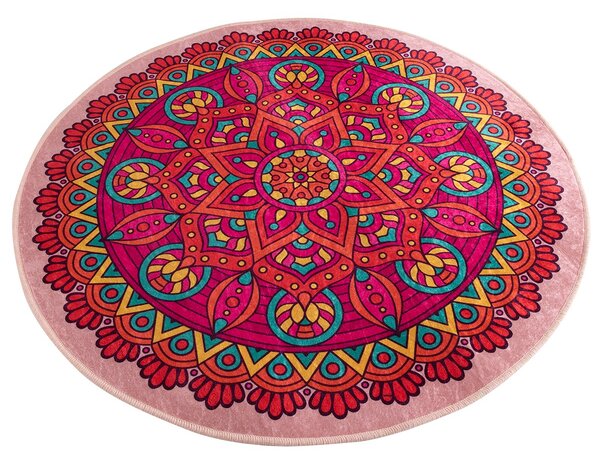 ASIR Koupelnová předložka LATCH COLOURFUL červená mandala
