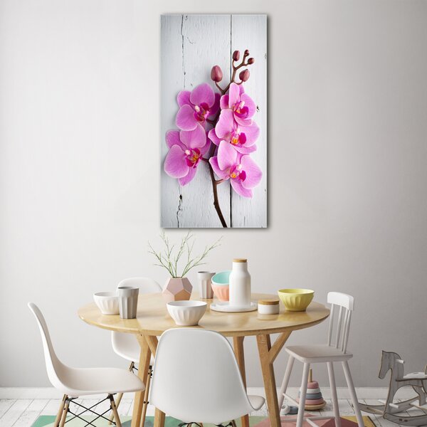 Vertikální Fotoobraz na skle Růžová orchidej osv-118409675