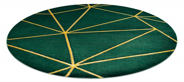 Dywany Łuszczów, Kusový koberec Emerald 1013 green and gold kruh, 120x120 (průměr) kruh, zelená, chodba / předsíň